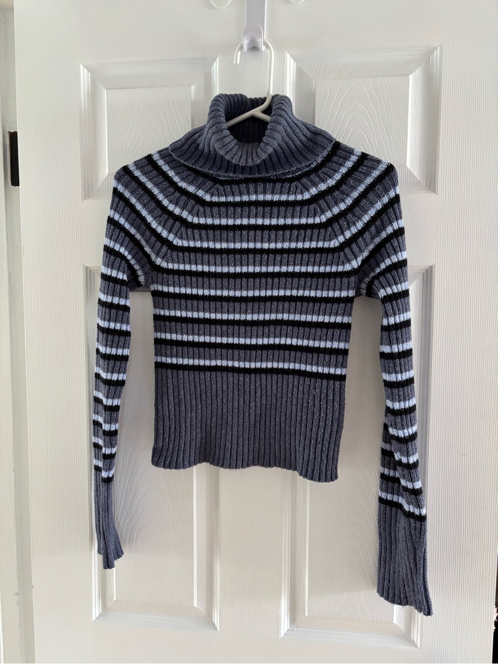 American Eagle Outfitters Striped Ribbed Turtleneck Sweater